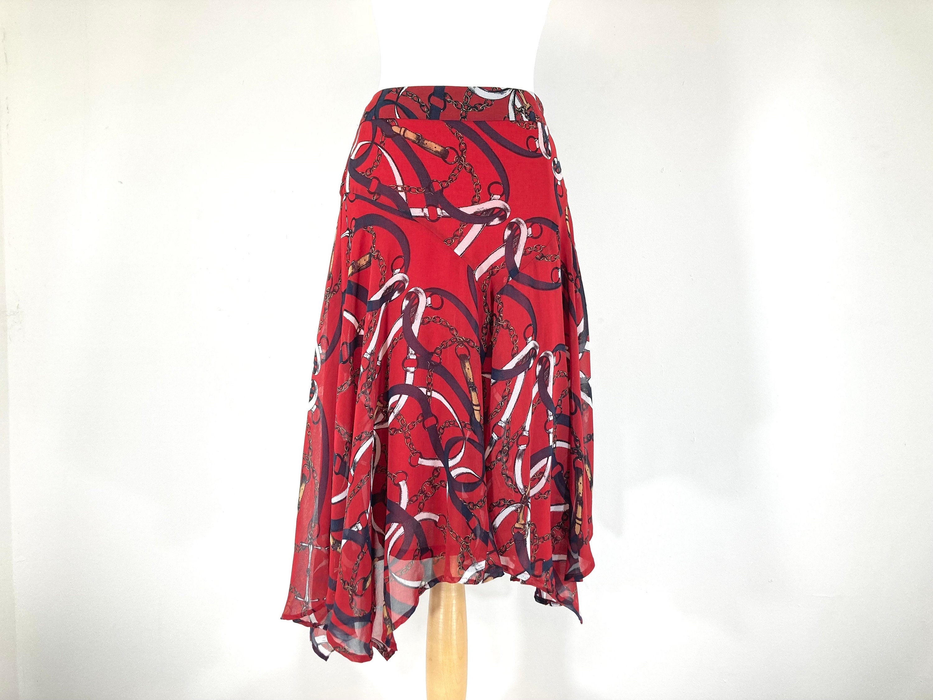 Jupe Marks And Spencer Femme Taille 16 - Midi, Fleurie, Viscose, Excellent état