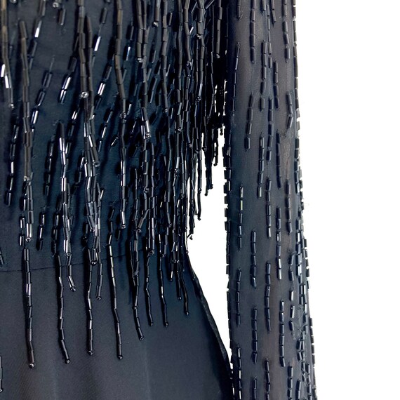 Beaded Tassel Midi Dress / Topshop / Black / Bead… - image 8