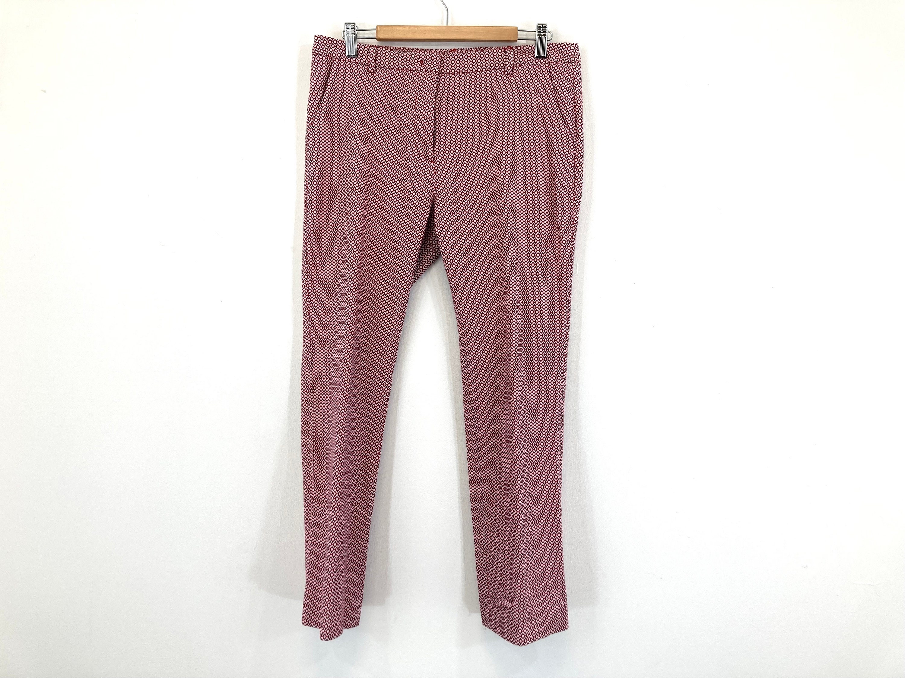 Weekend Max Mara, Cropped Trousers / Weekend Max Mara / Red / White / Modern Vintage / UK 10