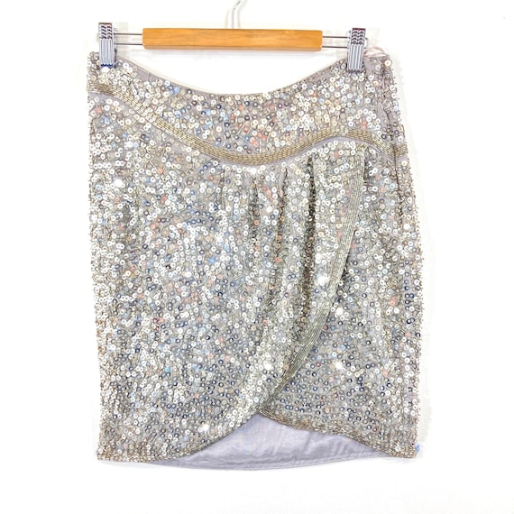 Silver top skirt topshop