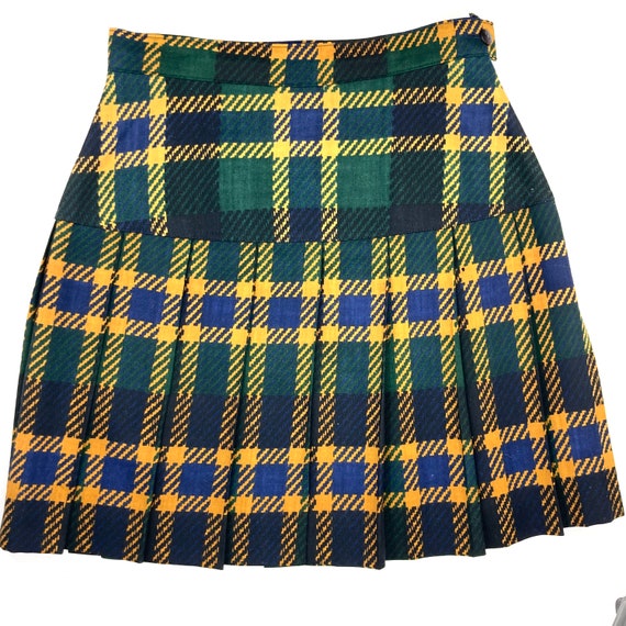 Checked Mini Skirt / Unbranded / Green / Yellow /… - image 1