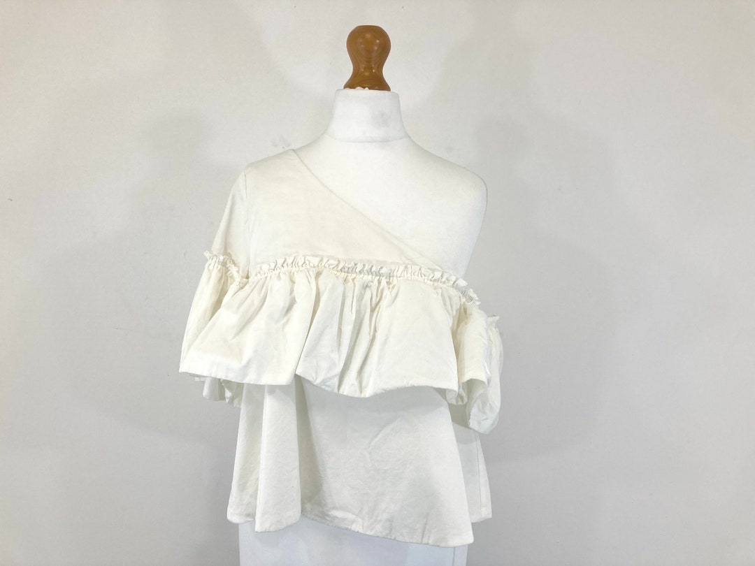 Buy Off Shoulder Top Zara Trafaluc White Ruffled Gypsy Top