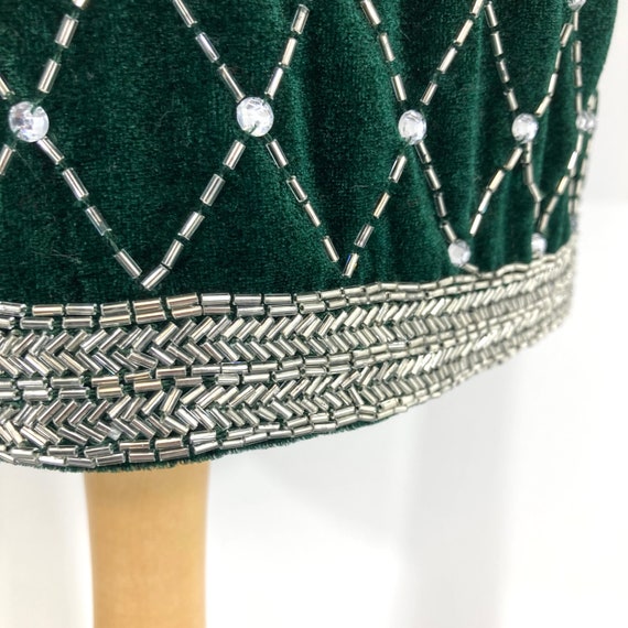 Beaded Velvet Dress / ASOS tall / Green / Beaded … - image 9