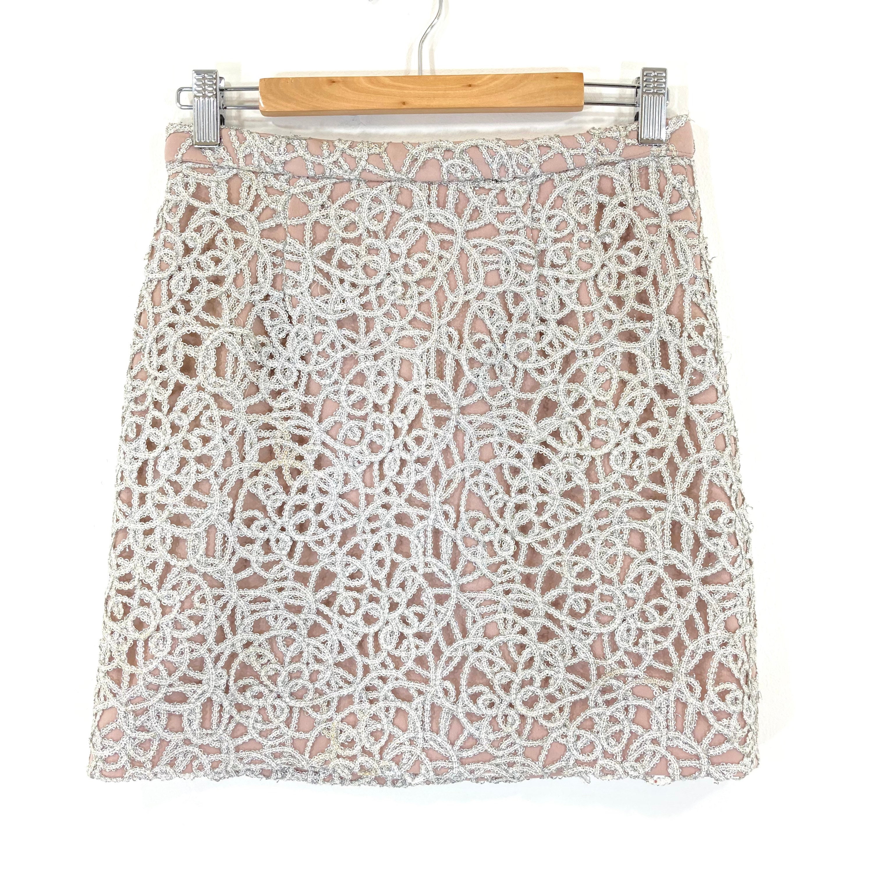 Beaded Overlay Mini Skirt River Island Nude Pink Pastel Modern Vintage Size 8 EUR 36 Etsy Finland