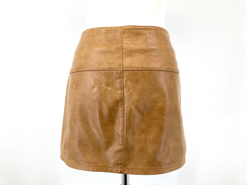 Minijupe en cuir véritable / Gap / Fauve / Marron / Vintage moderne / Taille US 4 image 2