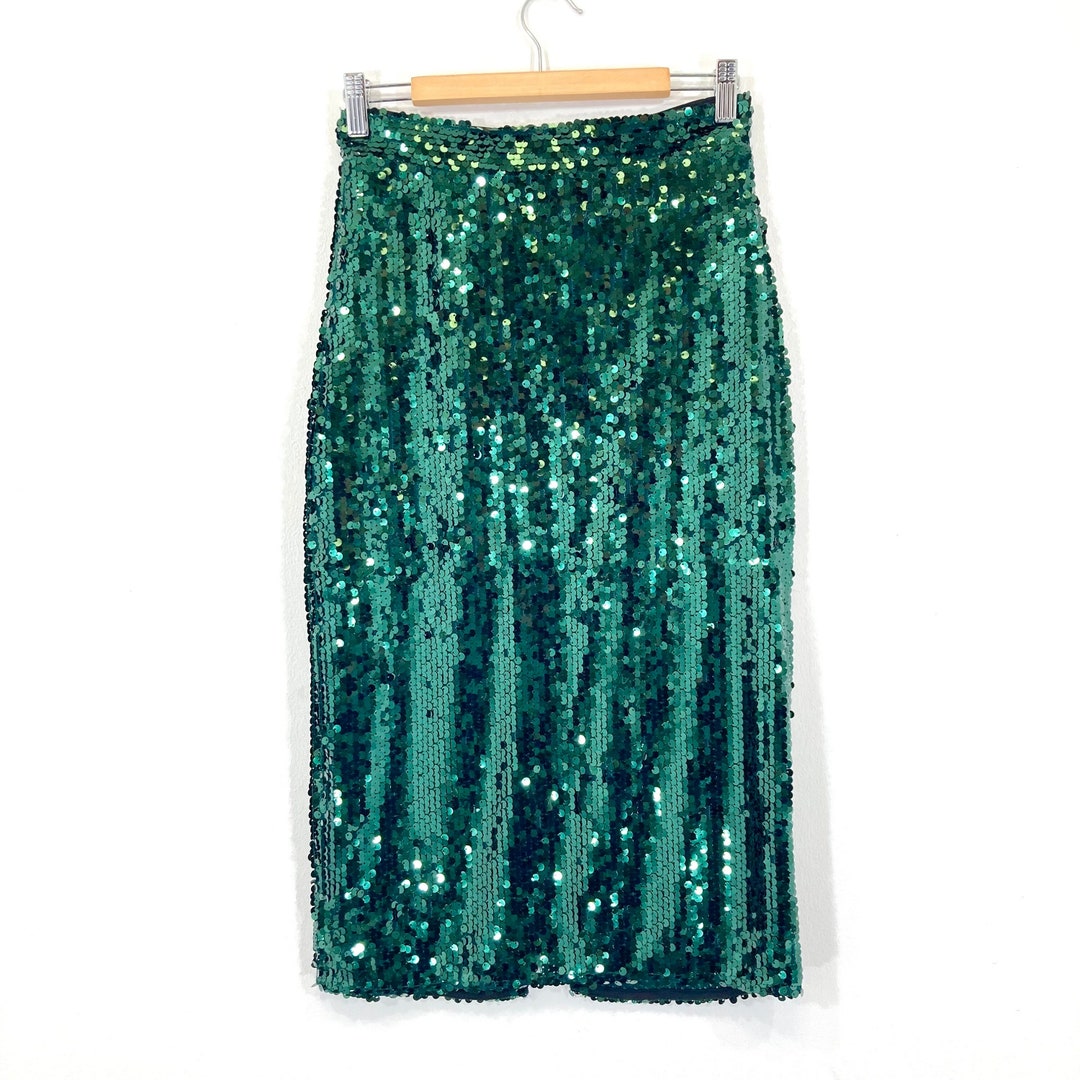 GREEN FRINGES SKIRT SET