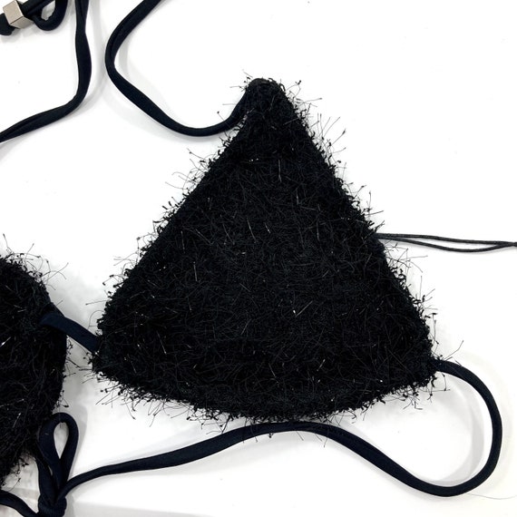 Fluffy Bikini / River Island / Black / Silver / Furry… Gem