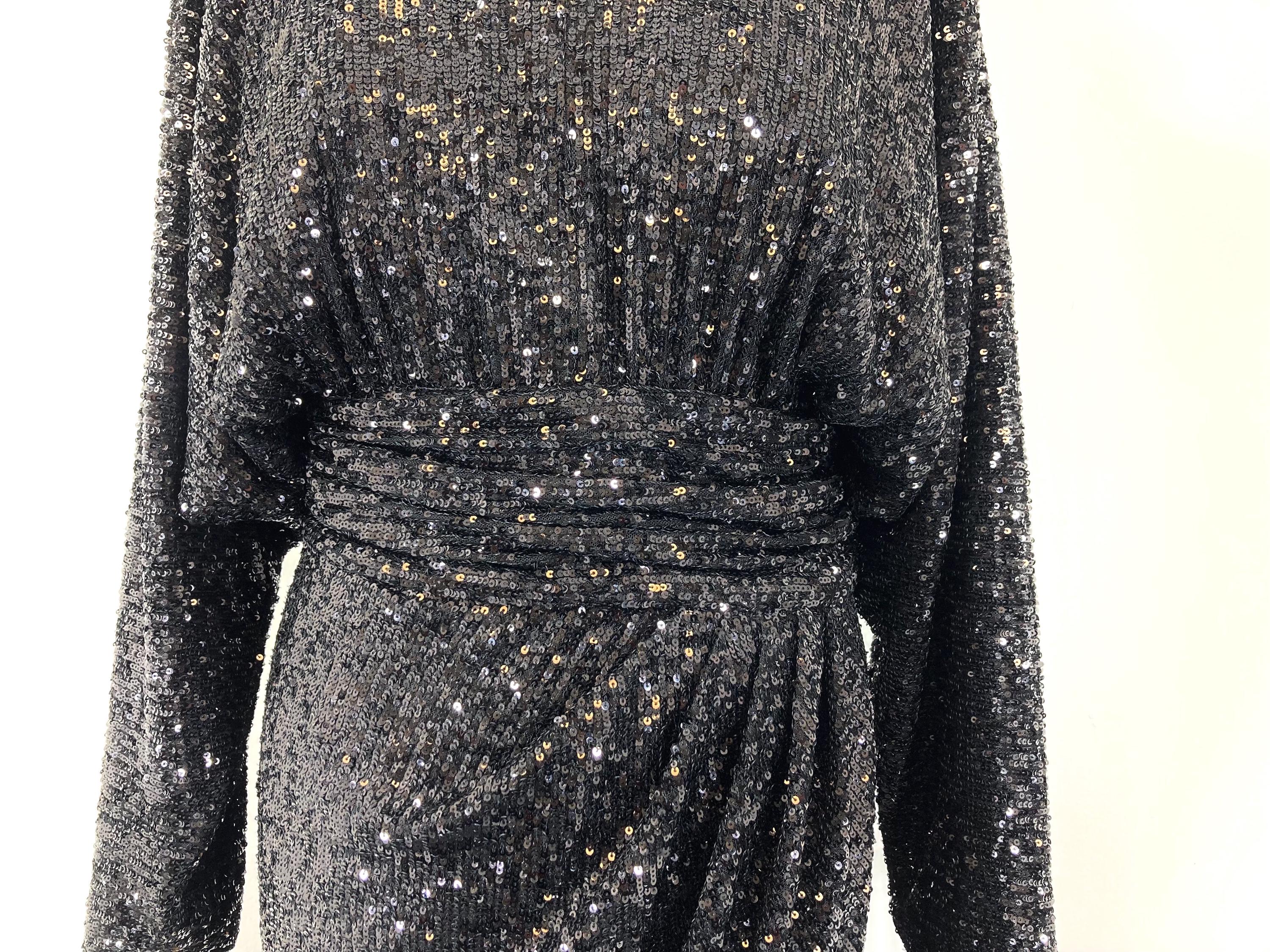 massimo dutti sequin dress Sequinned Dress / Massimo Dutti / Black / Sequins / Modern Vintage / Size UK 12