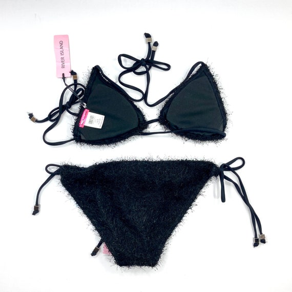 Fluffy Bikini / River Island / Black / Silver / Furry… Gem