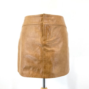 Minijupe en cuir véritable / Gap / Fauve / Marron / Vintage moderne / Taille US 4 image 1