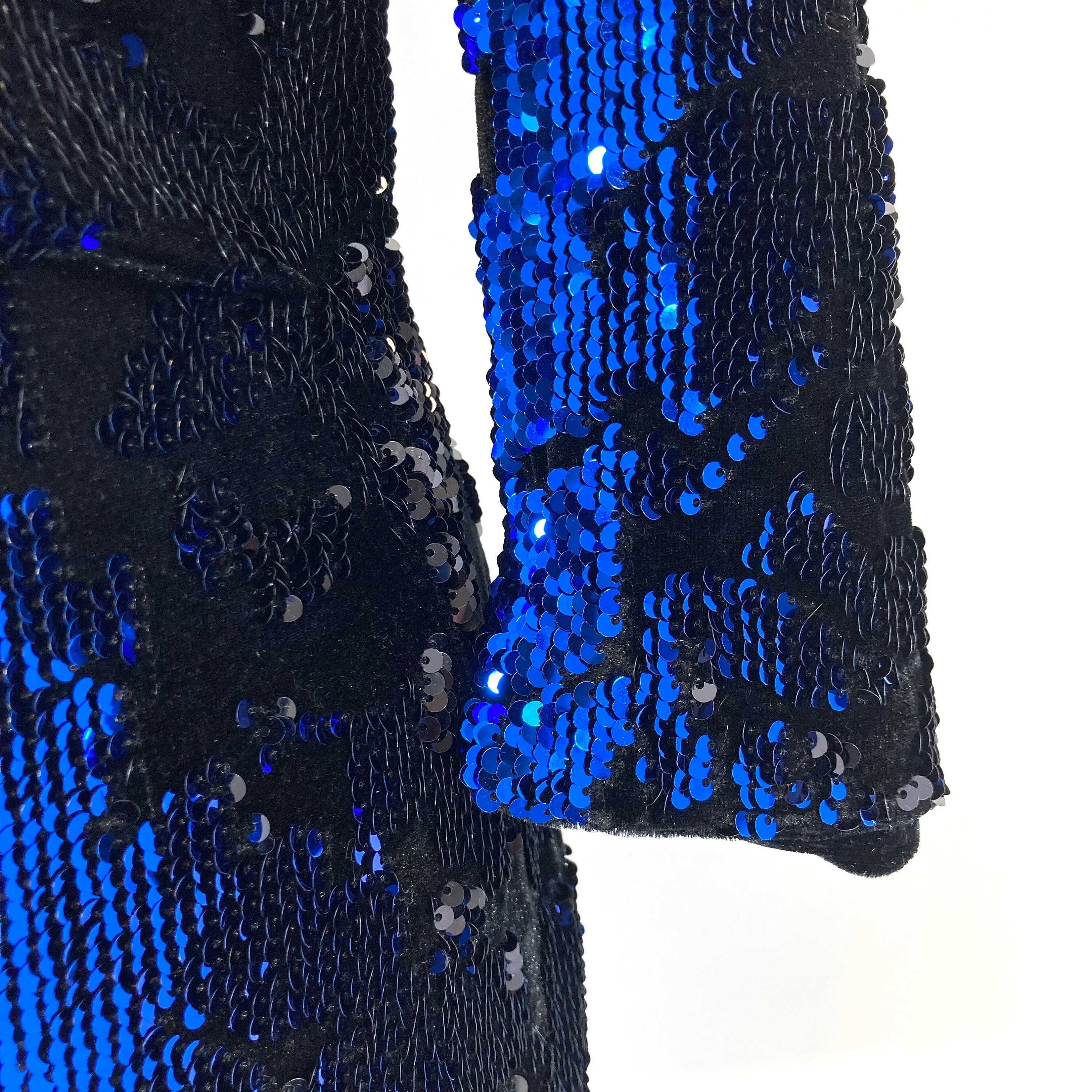 blue glitter dress zara Sequinned Dress / Zara / Blue / Black / Beaded / Sequins / Colour Changing  / Modern Vintage / Size S