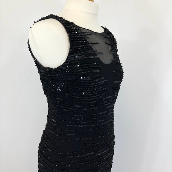 Sequinned Maxi Dress / Frank Usher / Black / Sequ… - image 10