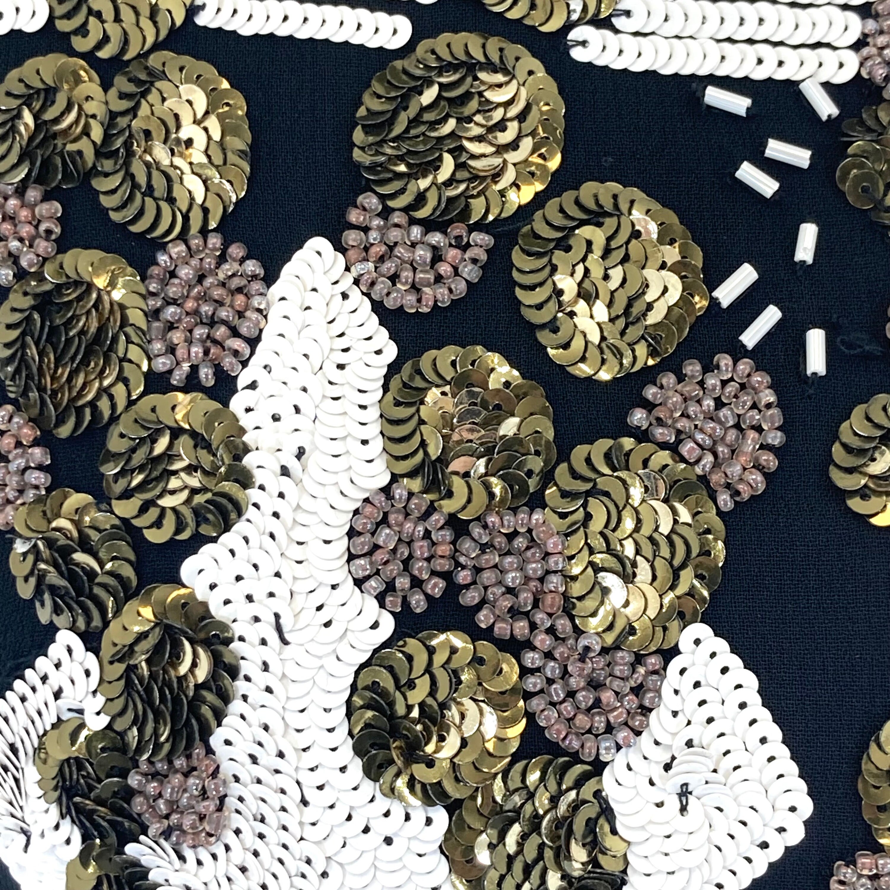 Sequinned Dress / French Connection / Black / White / Gold / Sequinns /  Modern Vintage / Size UK 6 - Etsy