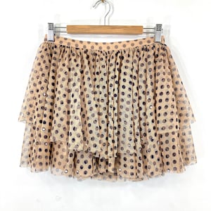 Polka Dot Mini Skirt / Topshop / Pink / Black / Rhinestones / Spots / Modern Vintage / UK 8