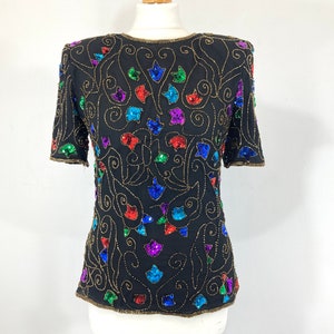 Vintage Sequin Top / Stenay / Black / Vintage / Modern Vintage / Size S