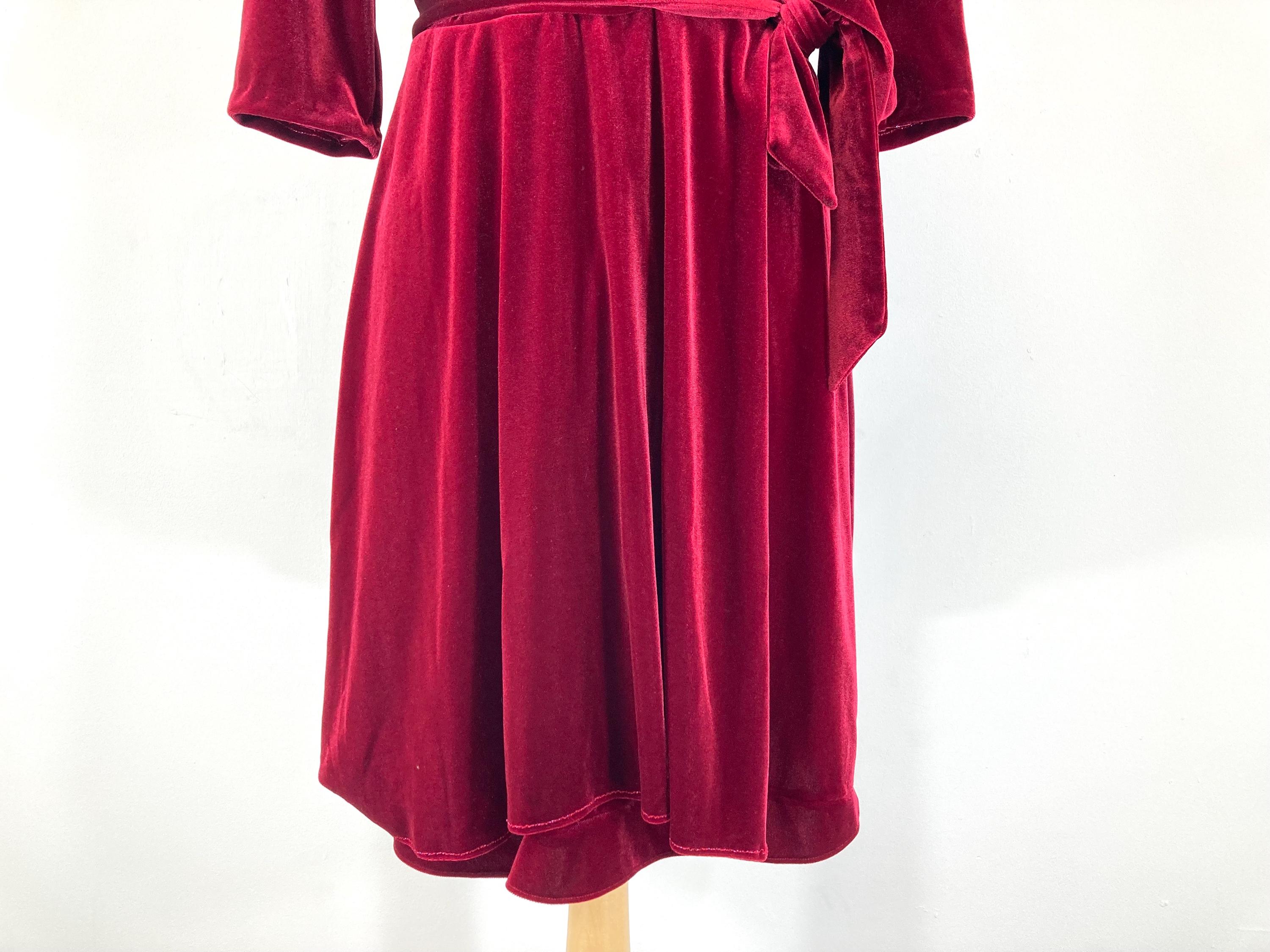 dkny red velvet dress DKNY Burgundy Velvet Midi Dress
