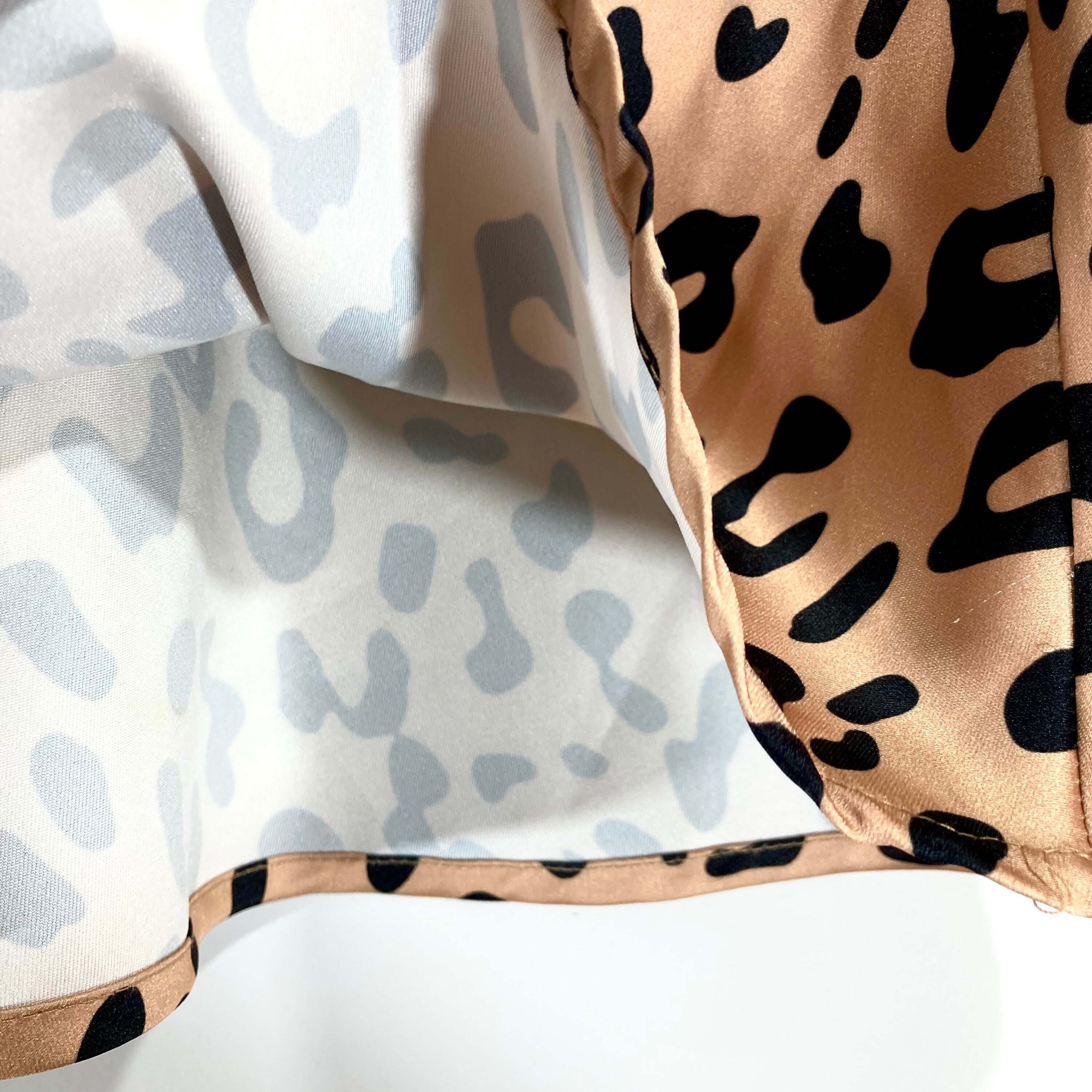 Modern Vintage Leopard Print Satin Slip Skirt