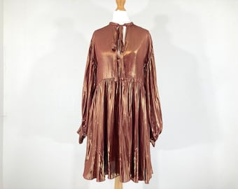 Copper Midi Dress / Zara / Copper / Trapeze Dress / Metallic / Shiny / Modern Vintage / Size XS - Etsy Denmark Copper Midi Dress / Zara / Copper / Trapeze Dress / Metallic / Shiny / Modern Vintage / Size XS - Etsy Denmark