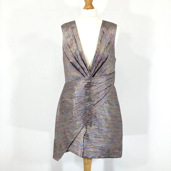 Topshop pink deals metallic dress