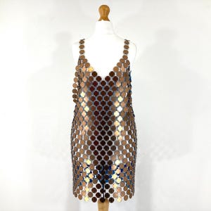 rose gold chainmail dress Chainmail satin gathered gown in pink - Rabanne