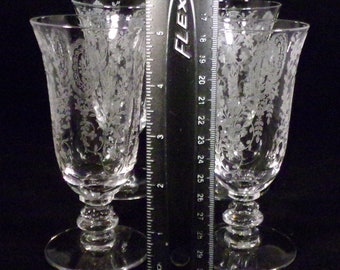 Vintage Tiffin Flared Crystal Glass Console Bowl June Night Etched Pattern Circa 1940/'s