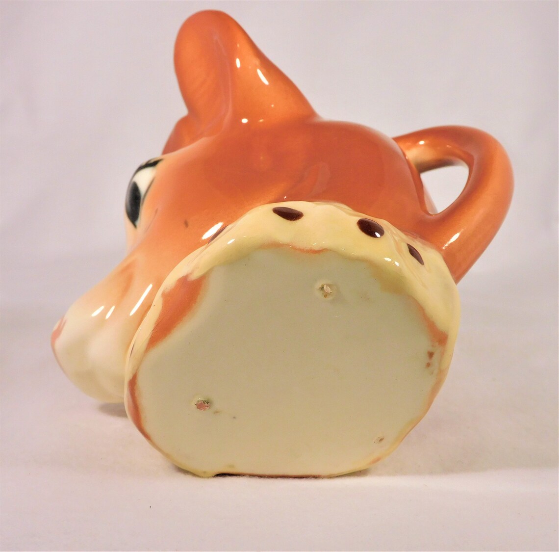 Vintage Cow Creamer Ceramic Elsie Style Head Yellow & Black Etsy