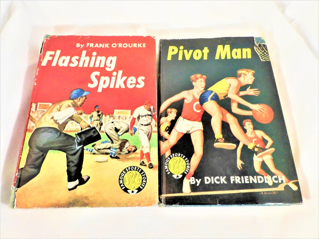 Vintage Pair 40s Sports Story Books Flashing Spikes by O'rourke 1948