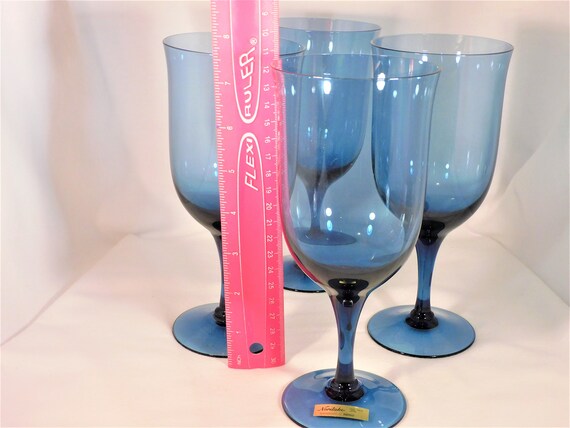 Vintage Noritake Indigo Blue 7.5" Tall Water Goblets, Set of 4, Remembrance  Pattern - Etsy Denmark