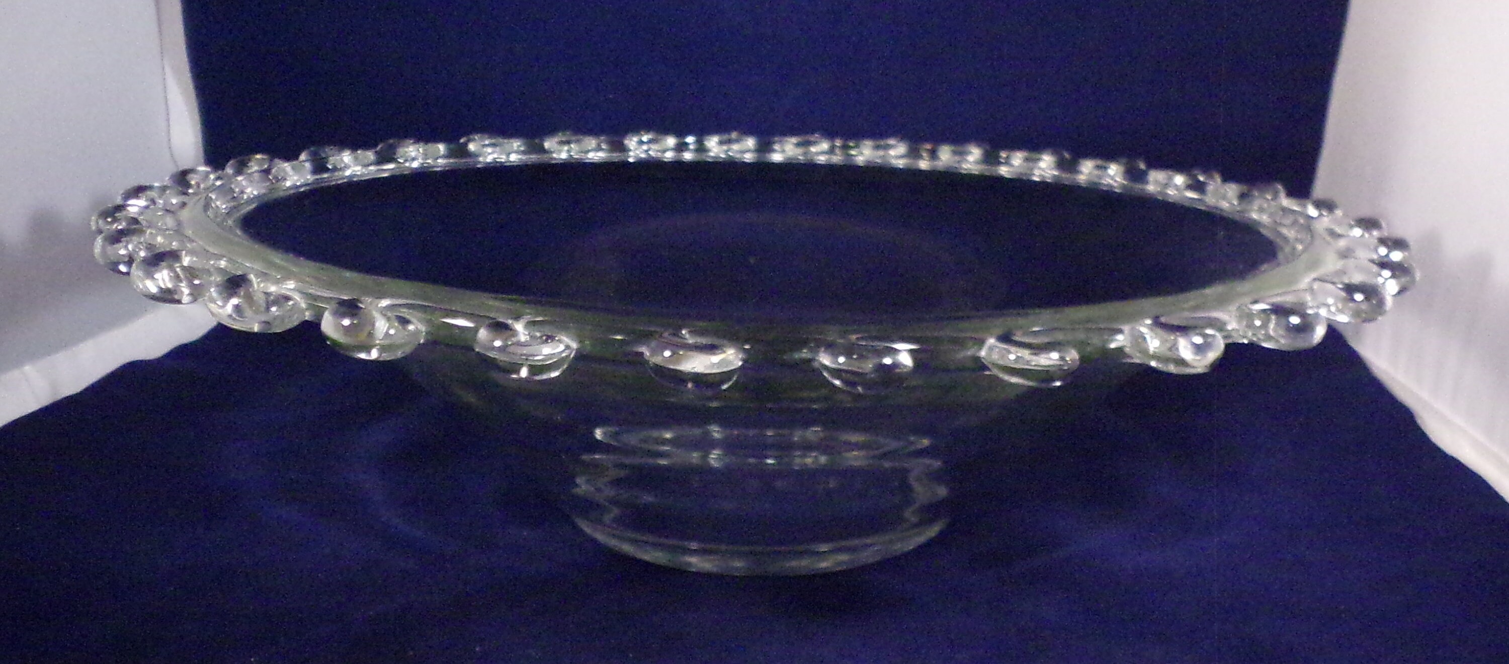 Heisey Lariat Clear Glass Floral Bowl 12 Across Etsy