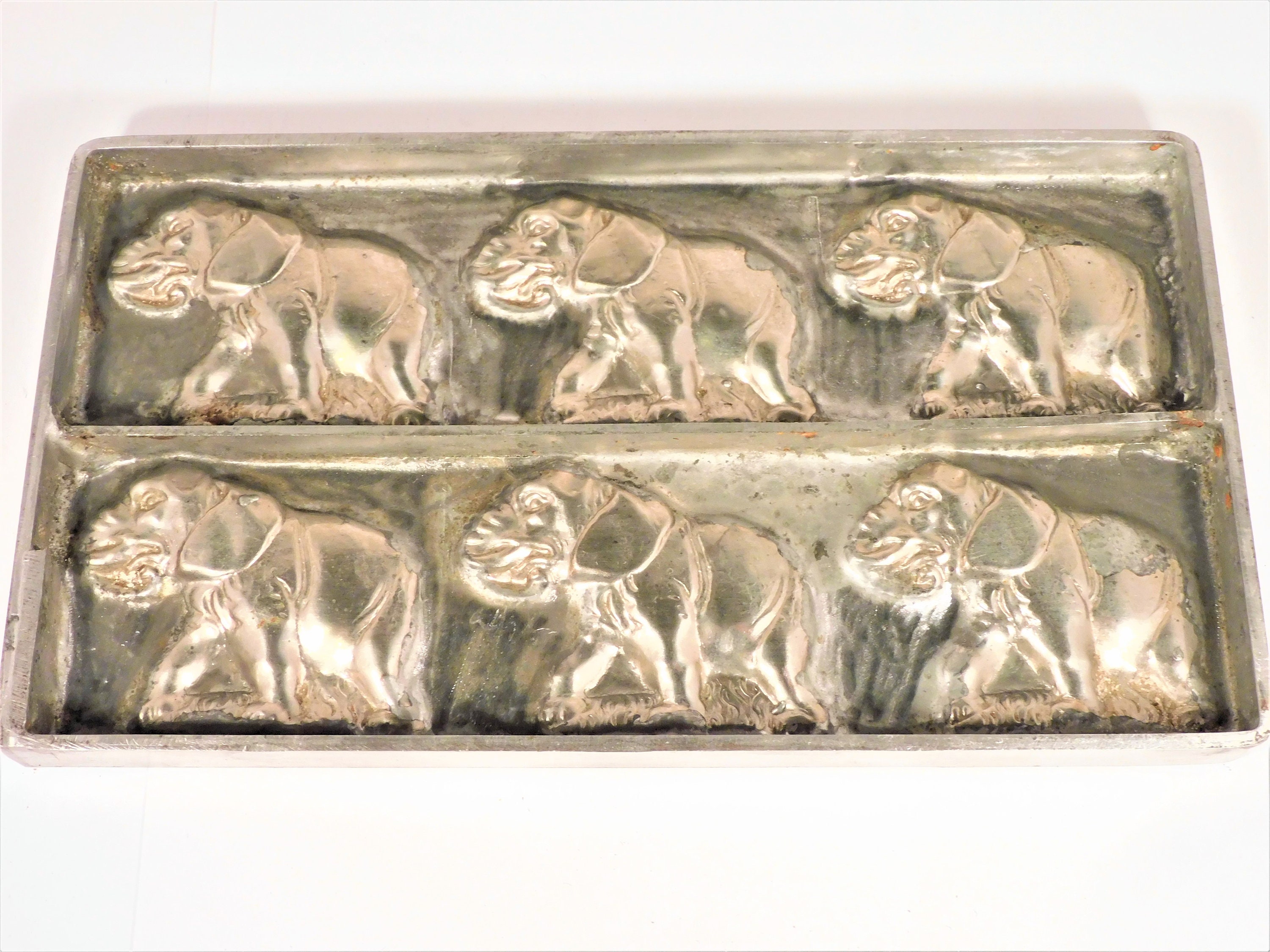 Rare Antique Chocolate Candy Mold 6 Elephants Detailed Etsy