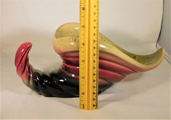 Rare Vintage Chartreuse Yellow Cornucopia Planter Rare Vintage Chartreuse Yellow Cornucopia Planter