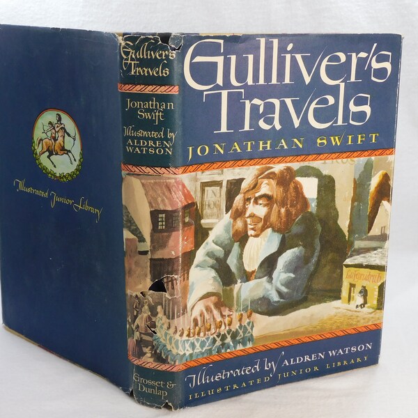 Vintage Gulliver's Travels by Jonathan Swift 1947 Illustrated Junior Library Grosset & Dunlap Publishers HB 306 Pgs.