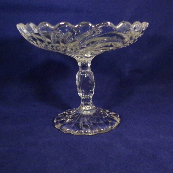 Cambridge Glass Candy Compote Caprice Pattern Elegant Clear Glass 5.25" Tall Vintage 40s Dinnerware Party Tableware