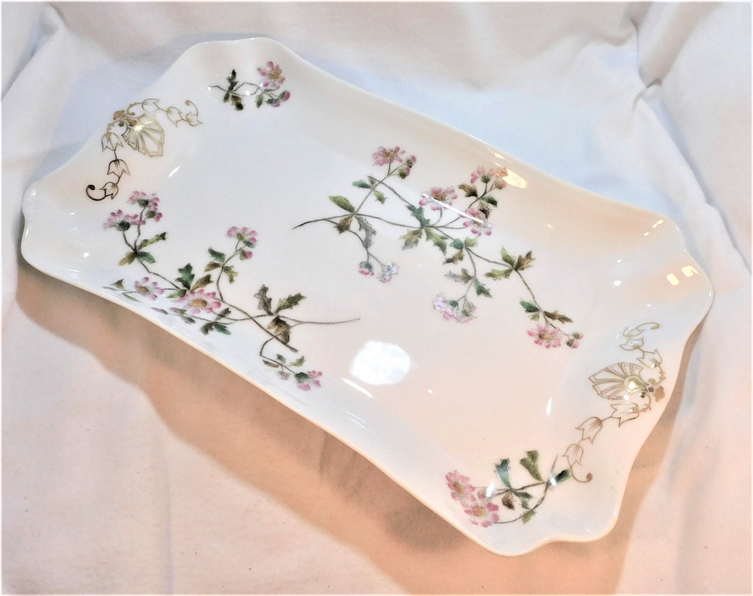 CF Haviland Limoges Platter 13.5 Long Rimmed China Schleiger 1311A