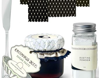 Greenhaus Deco Sugar Wax Kit: Sugar Paste, Body Powder, Strips & Applicator for DIY Sugaring, Brazilian, Bikini, Face, Hair Removal at Home