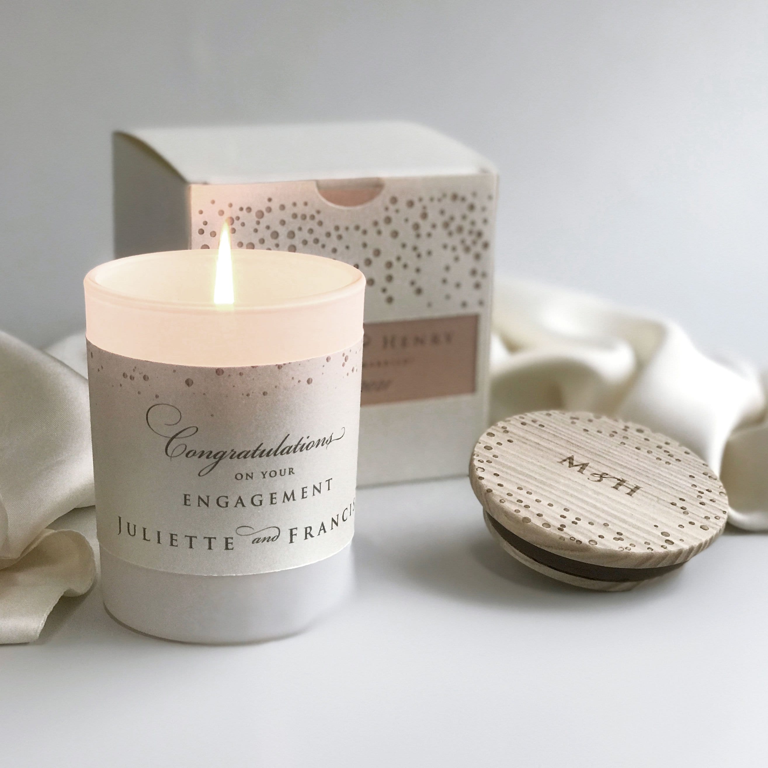 Personalized Candle & Luxury Dotted Gift Box With Blush Label Etsy UK