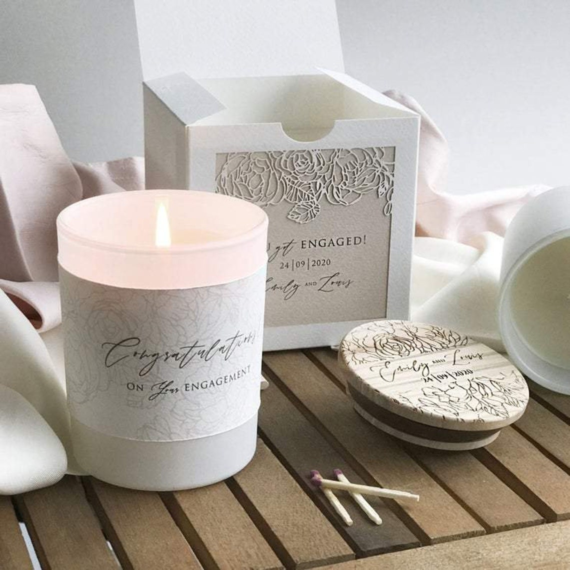 Engagement Gift Candle Personalised Engagement Gift Etsy