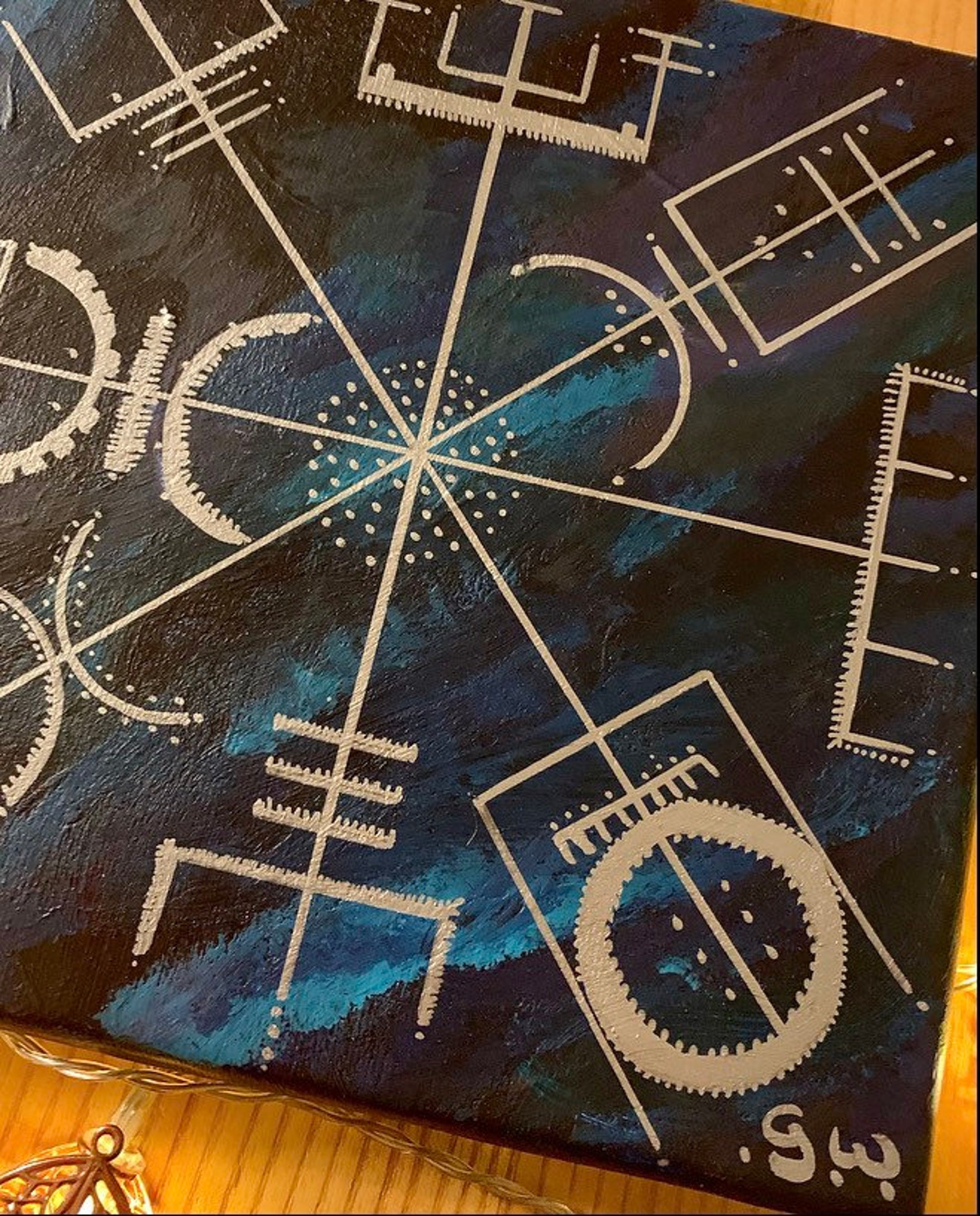 Vegvisir Rune Original Painting 20x20cm - Etsy UK