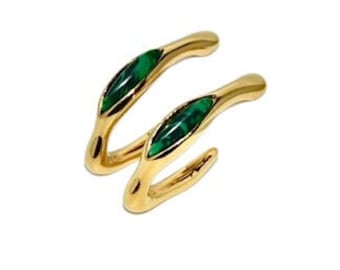 Natural malachite gold earrings,Green malachite earrings,Gold earrings with malachite,Gift for her,Malachite jewellery.