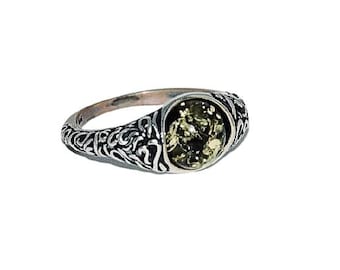 Natural amber ring,Filigree amber ring,Amber ring sterling silver,Gift for her,Amber jewellery,Genuine Baltic amber,Silver ring with amber.