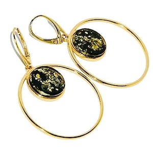 Natürliche Bernstein Ohrringe, Echte Bernstein Ohrringe, Gold Ohrringe mit Bernstein, Große Bernstein Ohrringe, Geschenk für Sie, Echter baltischer BernsteinBernstein Schmuck