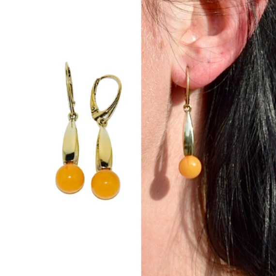 Natural Butterscotch Amber Drop Earrings Natural Butterscotch Amber Drop Earrings