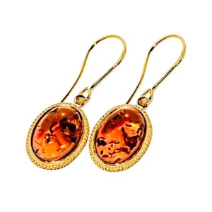 Natuurlijke barnsteenoorbellen Gouden oorbellen met barnsteen Echte barnsteenoorbellen Cadeau voor haar Echt Baltisch barnsteen Alledaagse barnsteenoorbellen.