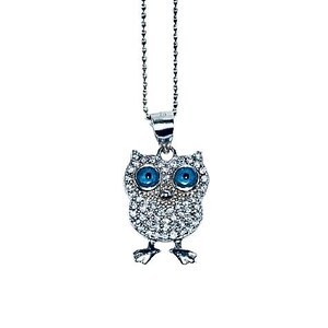 Fijne uilketting, zilveren uilketting, zilveren ketting uil, cadeau voor haar, alledaagse ketting, dagelijkse sieraden.