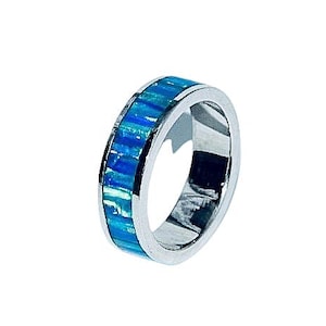 Blue opal ring,Silver ring with blue opal,Gift for her,Blue opal jewellery,October birthstone,Spectacular opal ring,Statement opal ring.