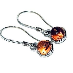 Genuine amber earrings,Natural amber earrings,Silver earrings with amber,Gift for her,Everyday amber earrings,Genuine Baltic amber.