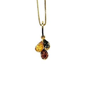 Delicate amber gold pendant,Multicolour amber pendant,Gift for her,Natural amber pendent,Genuine Baltic amber.