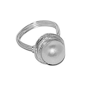 Natural pearl ring,Nest pearl ring,Silver ring with pearl,Genuine pearl ring,Gift for her,Pearl jewellery.