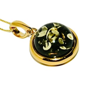 Spectacular amber pendant,Gold pendant with amber,Natural amber pendant,Genuine amber pendant,Gift for her,Genuine Baltic amber.
