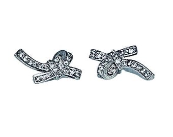 Pendientes de plata de ley con lazo y circonita cúbica